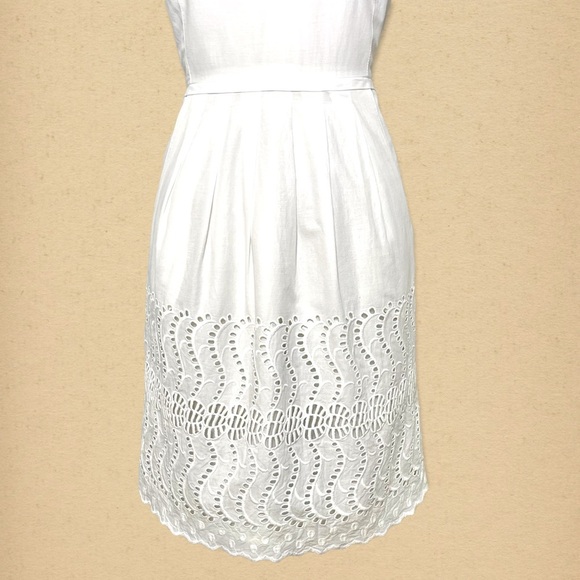 J. Crew White Delaney Eyelet Shift Dress with Pockets 4 Small - Picture 5 of 12